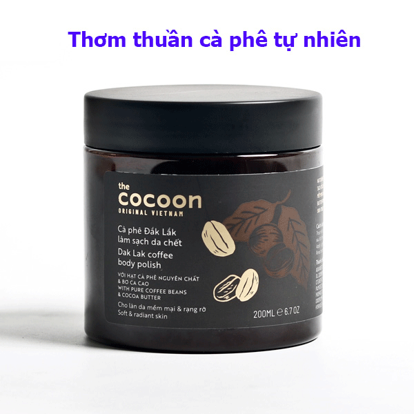Tẩy tế bào chết cà phê Đăk Lăk Cocoon thơm tự nhiên
