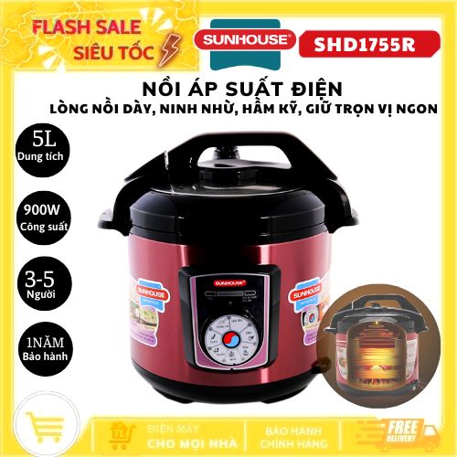 Nồi áp suất điện đa năng sunhouse shd1755 - hàng chính hãng