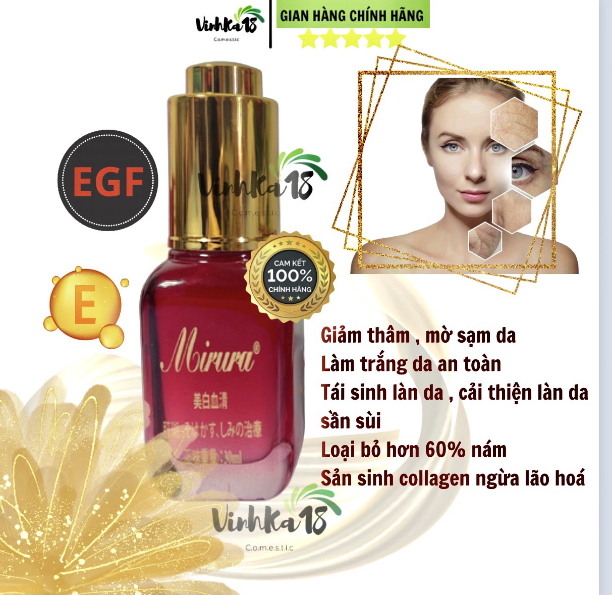 Serum mirura nhật bản chính hãng trắng da mờ sạm nám