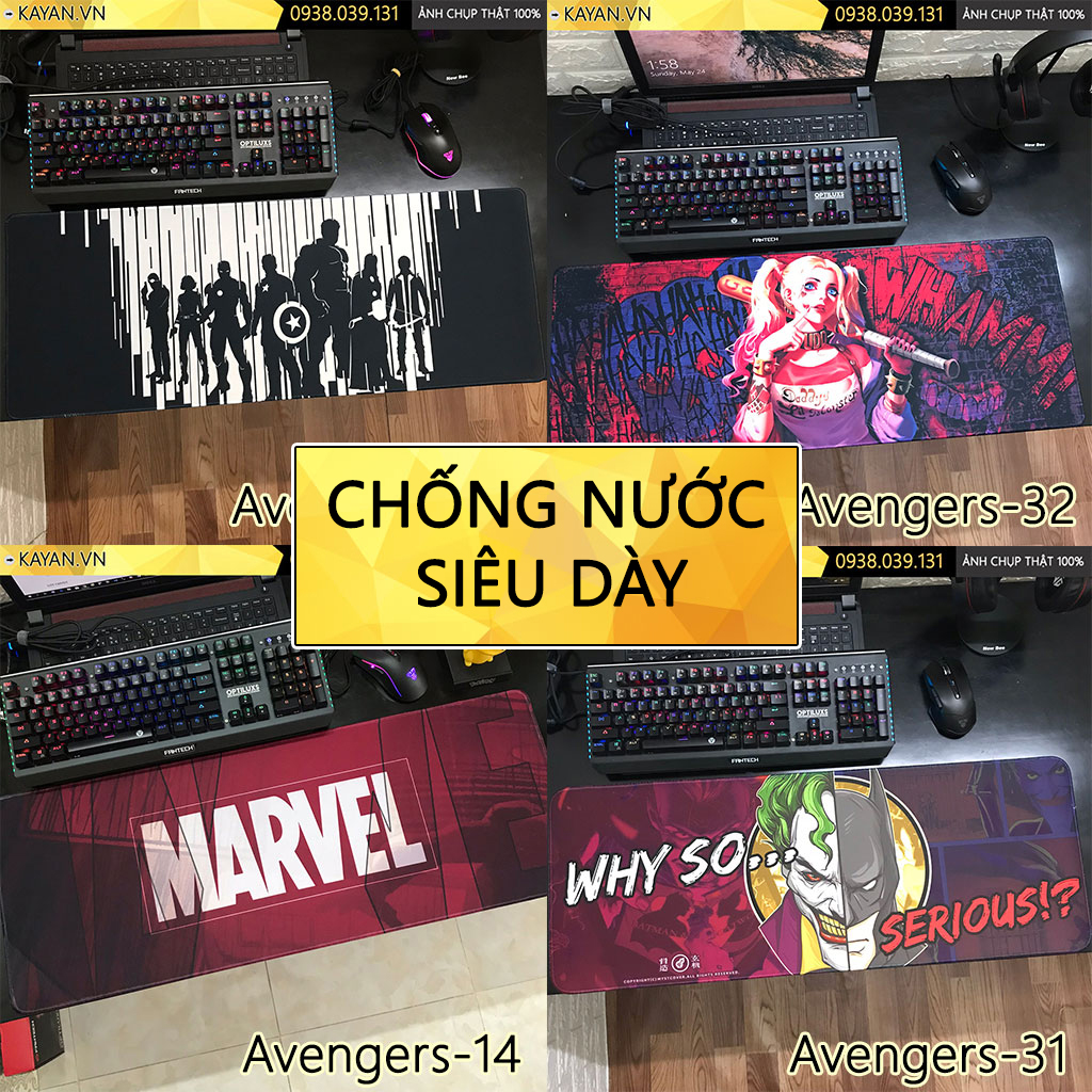 Miếng lót chuột, bàn di chuột chống nước Biệt đội siêu anh hùng Avengers