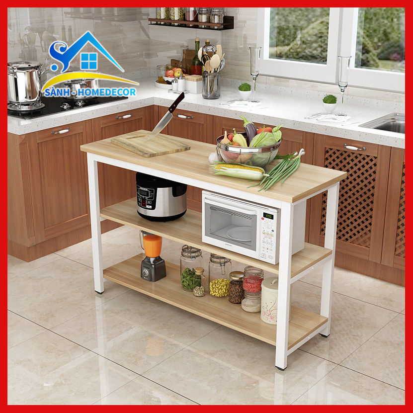 KỆ BẾP 3 TẦNG ĐA NĂNG KB005, KỆ GIA VỊ 3 TẦNG KHUNG THÉP CHỐNG GỈ, KỆ ĐỂ LÒ VI SÓNG NHÀ BẾP CAO CẤP
