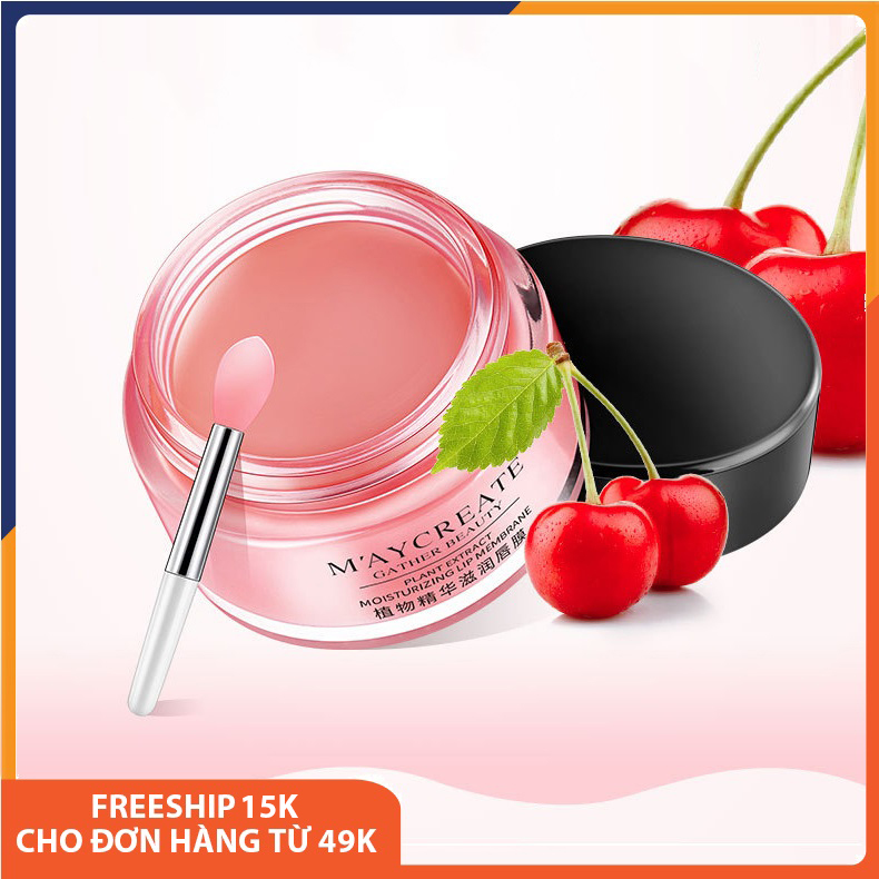 Mặt nạ ngủ ủ môi M'AYCREATE dưỡng ẩm môi, ủ hồng, giảm thâm môi, mặt nạ ngủ dành cho môi giúp môi mềm mại, mịn màng, căng bóng, cải thiện môi khô, hũ dưỡng môi mini nội địa Trung 20g Melystore SPU133
