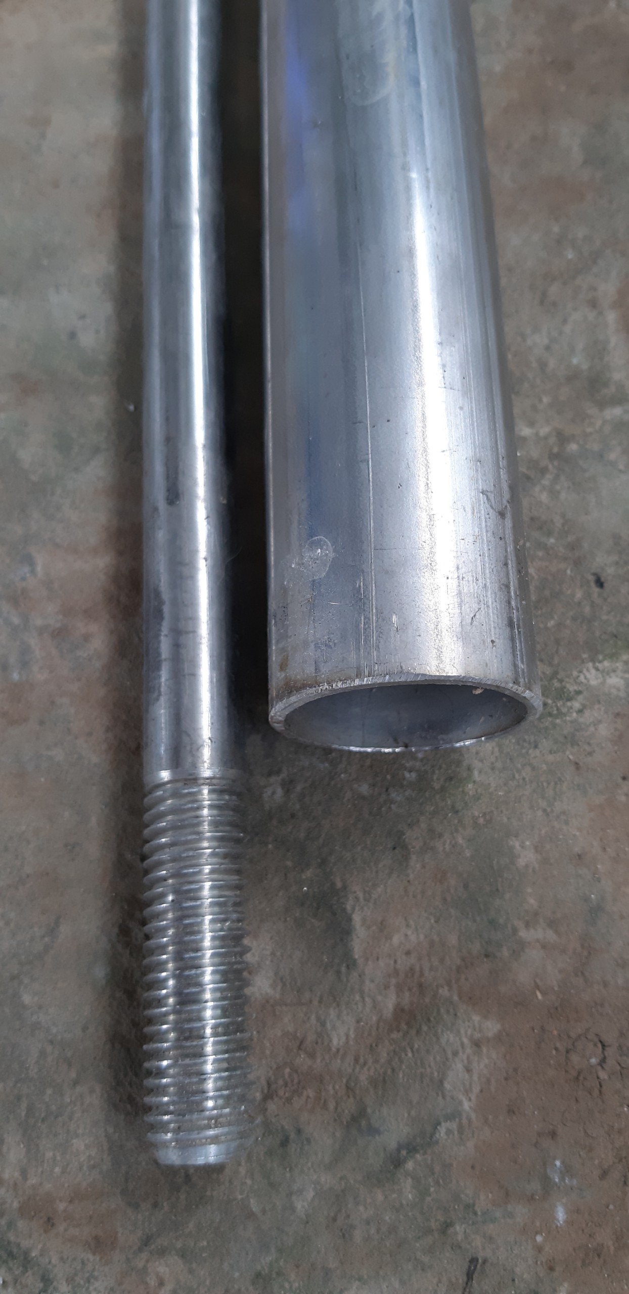 Ống láp inox 34mm + cốt láp 14mm inox tiện gen 2 đầu dài 2m ( quấn dây sẵng )