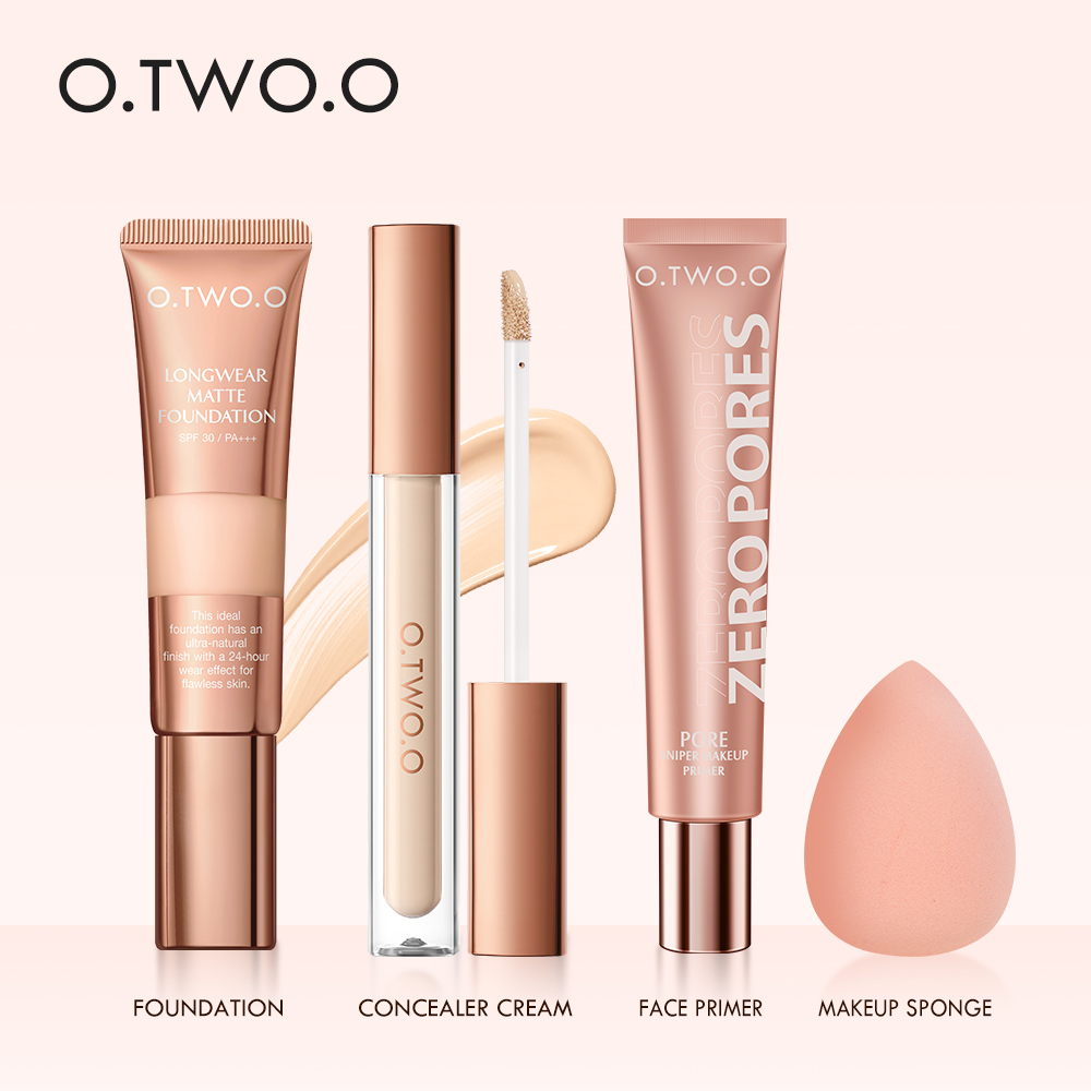 O.TWO.O Bộ Trang Điểm 4 Bộ Trang Điểm Chuyên Nghiệp Kem Nền Che Khuyết Điểm Dạng Lỏng Kem Lót Trang Điểm Đa Năng Nữ Trang Điểm