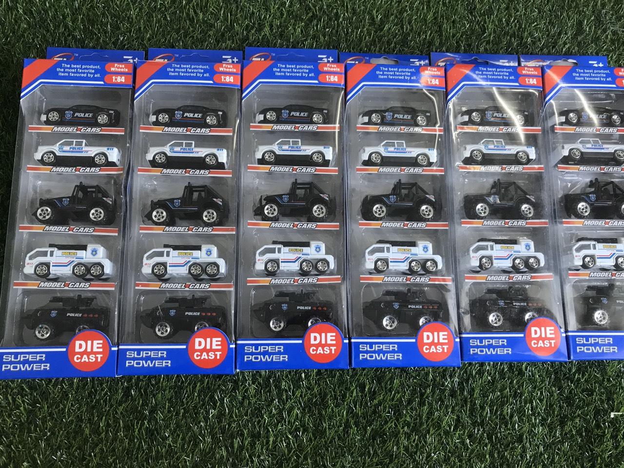 Set 5 xe đồ chơi ô tô cảnh sát