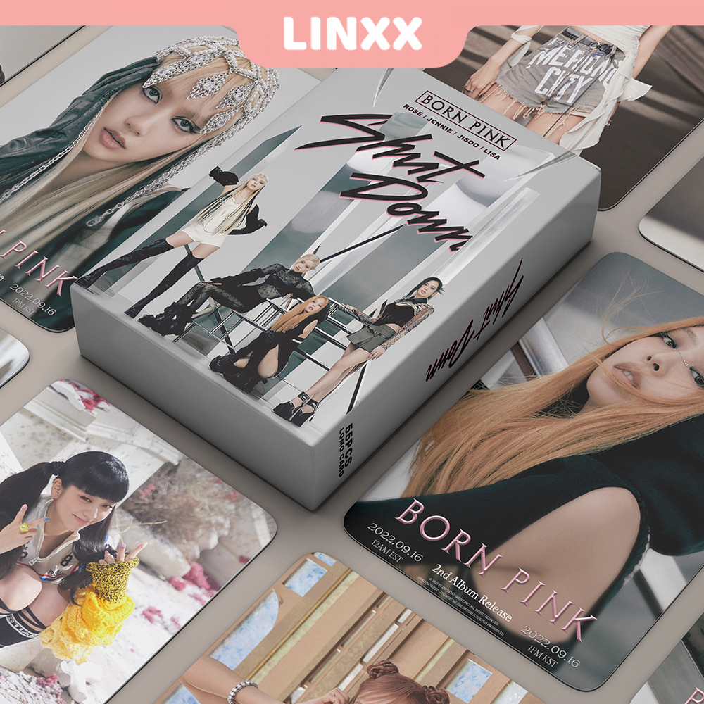 LINXX 55 Pcs LISA ROSE JENNIE JISOO Shut Down Album Lomo Card Kpop Photocards  Postcards  Series