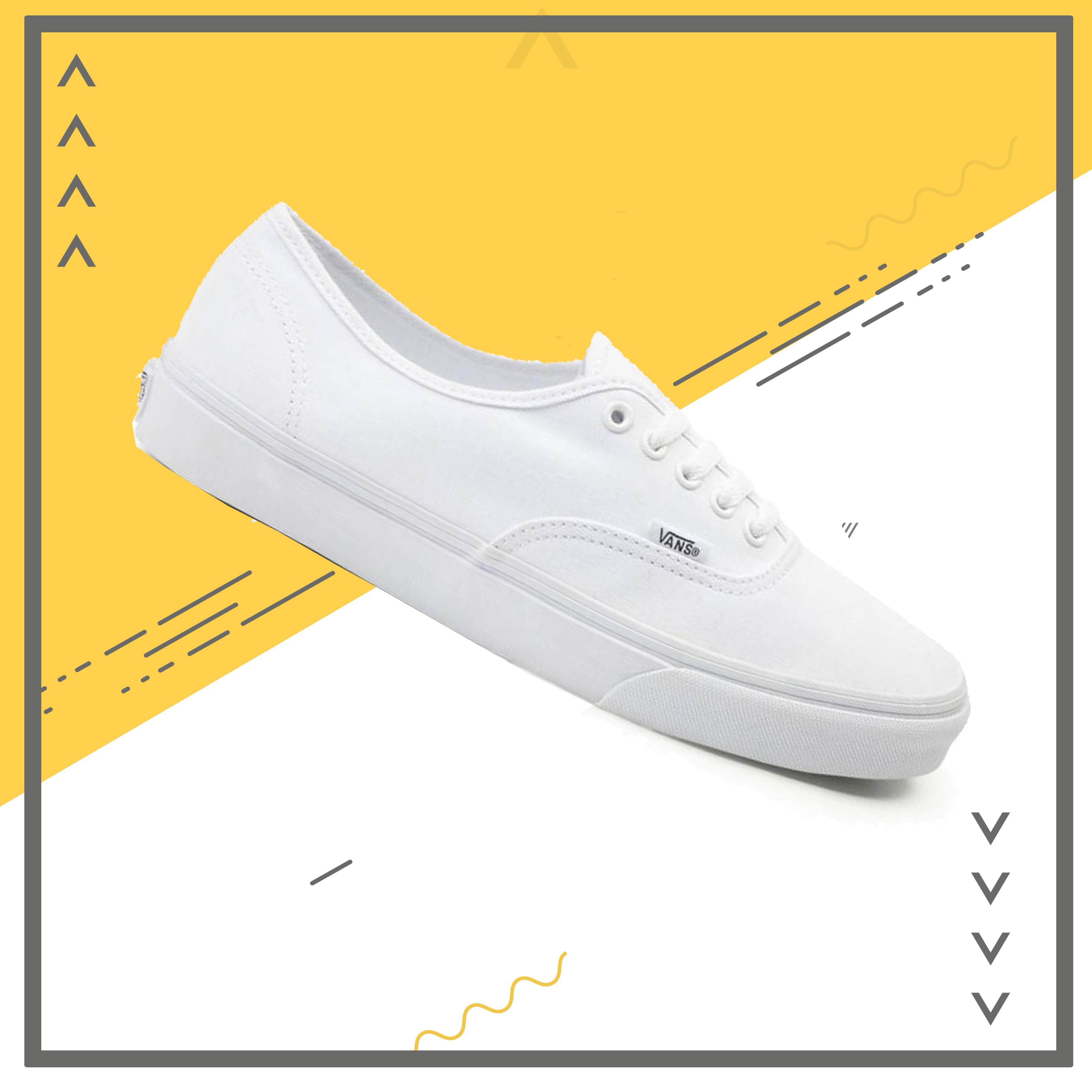 Giày Sneaker Thể Thao Nam Nữ Vans Classic XS0343 (Trắng) - Giày Vans Authentic - Giày Nam - Giày Sneaker Nữ