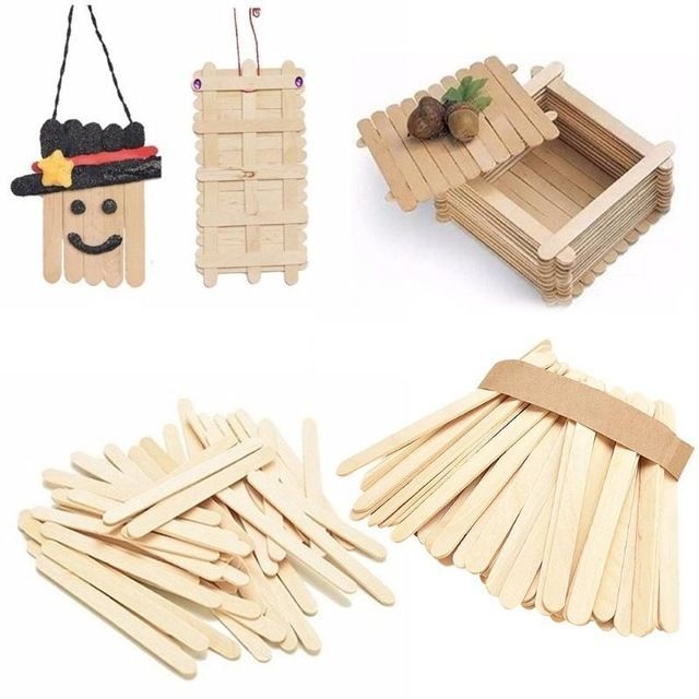 Que Kem Gỗ 1Kg - Túi 1000 Que (11.5X1Cm) dùng làm các sản phẩm handmade như nhà cửa , mô hình, đồ chơi từ gỗ