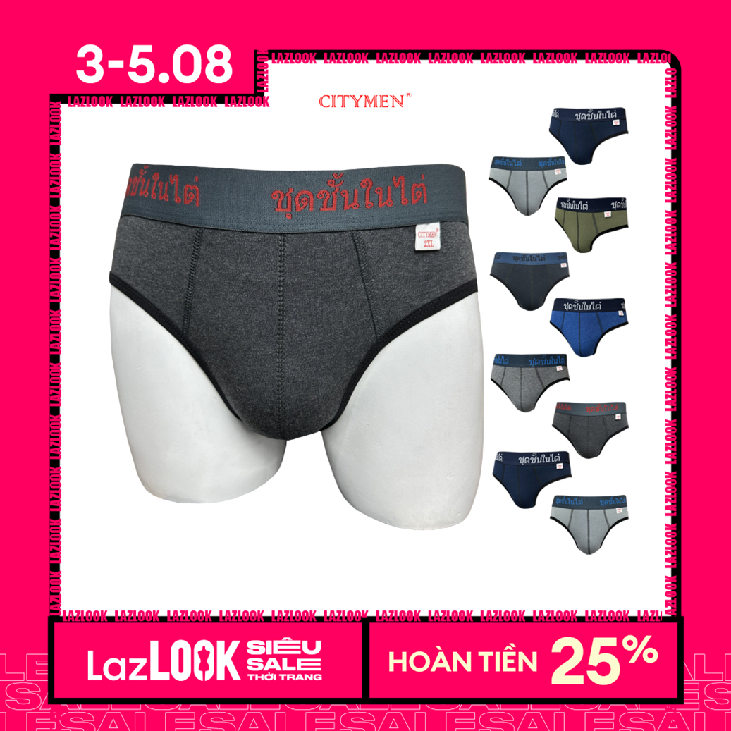 Combo 10 quần lót nam lưng thái co giãn 2 chiều vải cotton hiệu citymen đồ lót - ttklz-thai2c