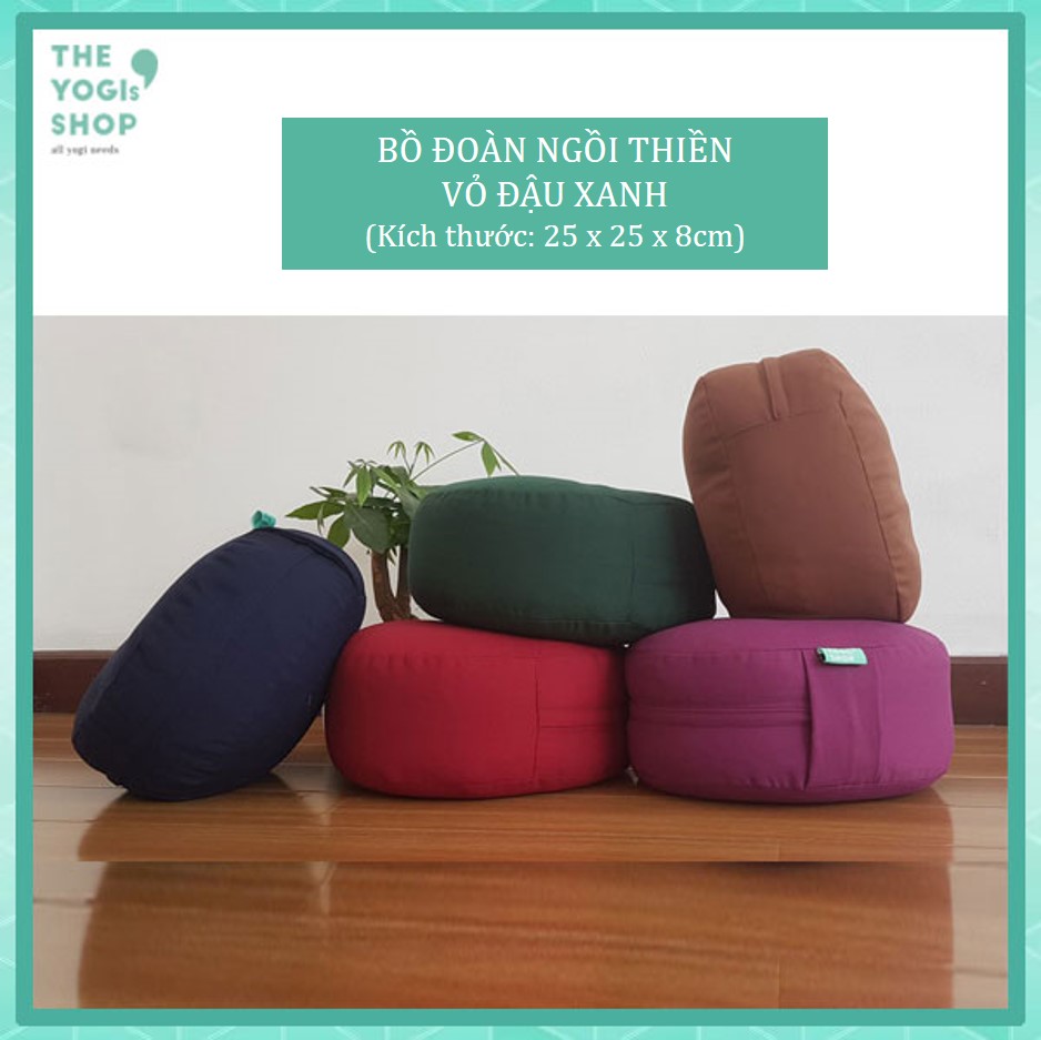 Dụng cụ ngồi thiền - Bồ Đoàn (Đệm) Vỏ Đậu Xanh - Đường kính 25cm x cao 8cm - The Yogis' Shop