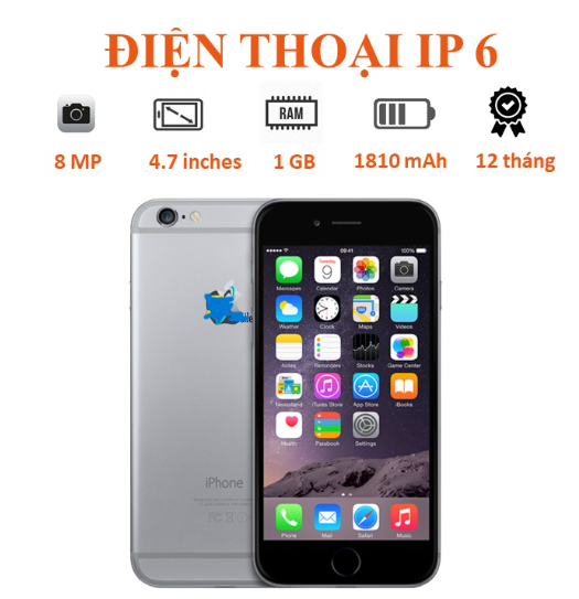 Điện thoại giá rẻ chính hãng i .p 6 máy quốc tế , lỗi 1 đổi 1