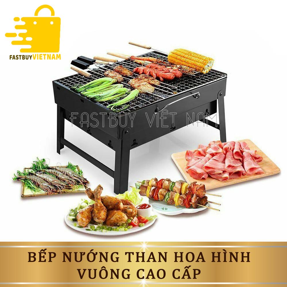 [Voucher 7% Max 800K]Bếp Nướng Than Hoa Hình Vuông ,Bếp Nướng Cao Cấp Dễ Sử Dụng , Chất Liệu Thép Không Gỉ Và Inox Cao Cấp, Bền Và Dễ Vệ Sinh
