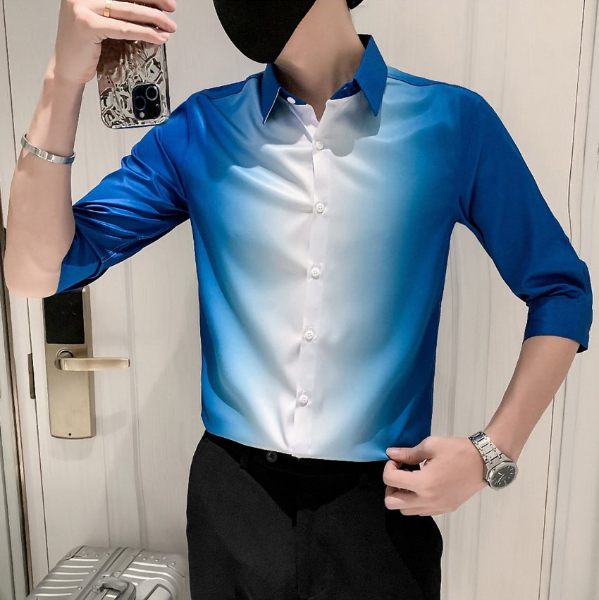 Áo sơ mi nam phối màu độc lạ mới mẻ trẻ trung cá tính H62