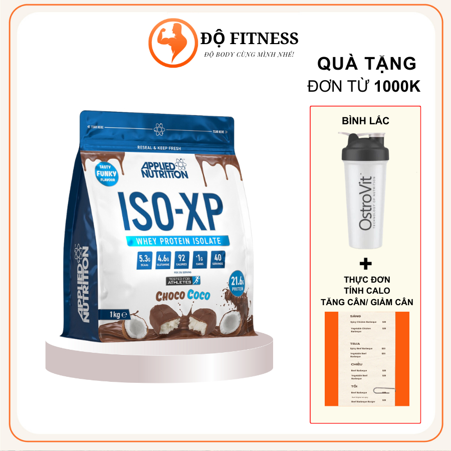 Whey protein iso xp 1kg isolate applied nutrition hỗ trợ tăng cơ giảm mỡ có bcaa và eaa phục hồi cơ bắp