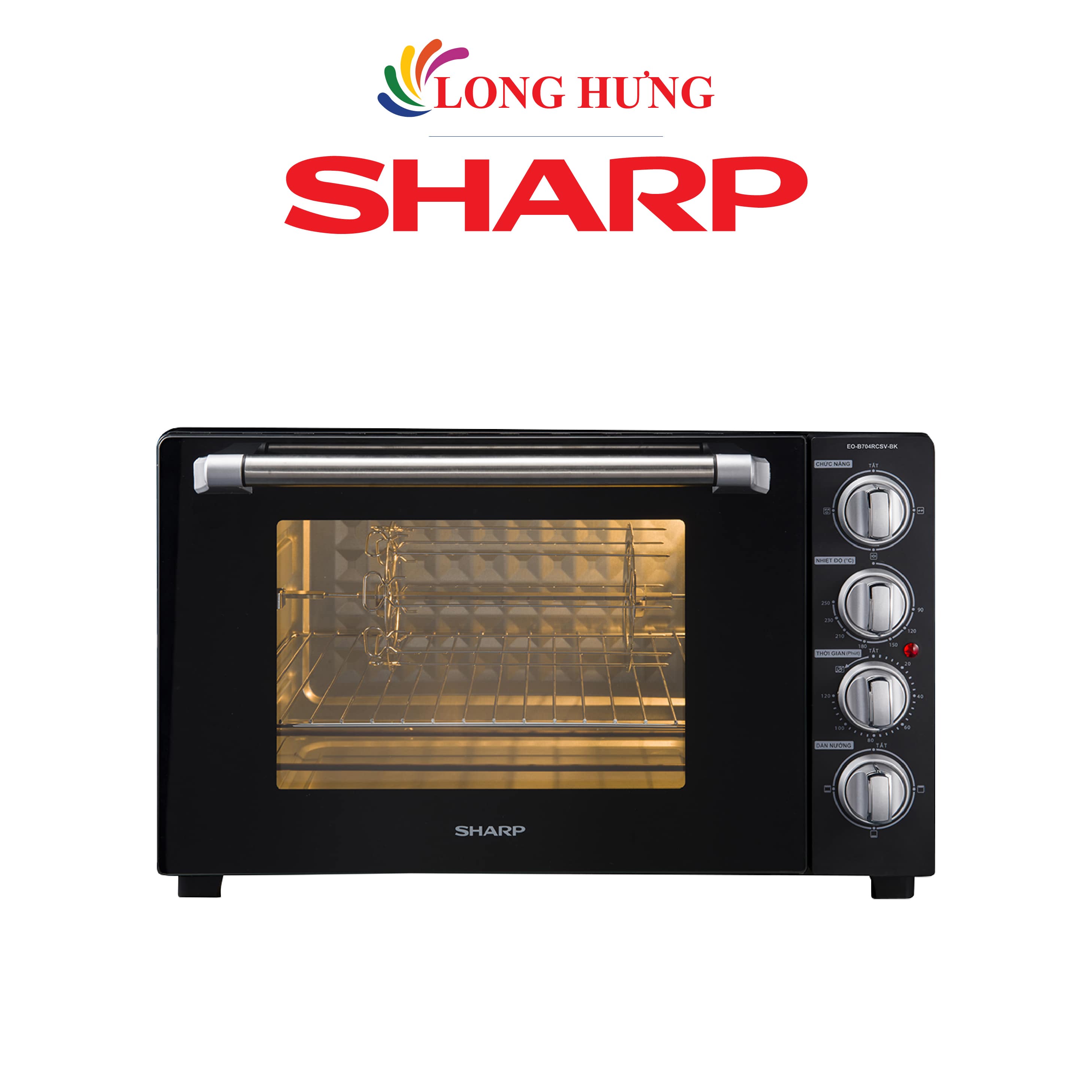 Lò nướng Sharp 70 lít EO-B704RCSV-BK - Hàng chính hãng - 5 chế độ hâm nóng tiện ích, sử dụng hâm nóng và cả rã đông, công nghệ J-tech inverter