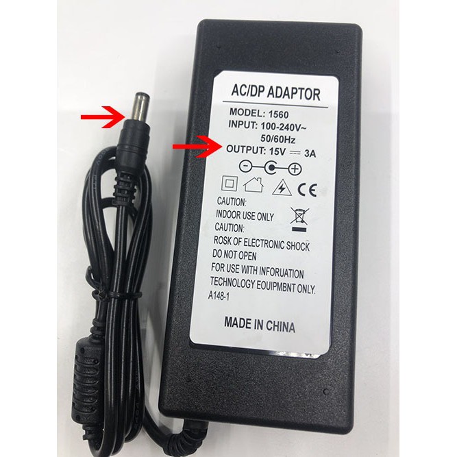 BỘ SẠC LOA KÉO ĐẦU LỚN 15V 3A - CHUẨN 5.5MM
