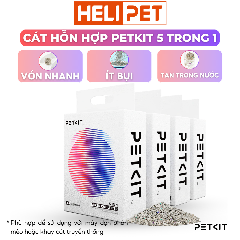 Cát vệ sinh cho mèo hỗn hợp 5 trong 1 PETKIT, Cát hỗn hợp cho mèo PETKIT 5 in 1 - HeLiPet