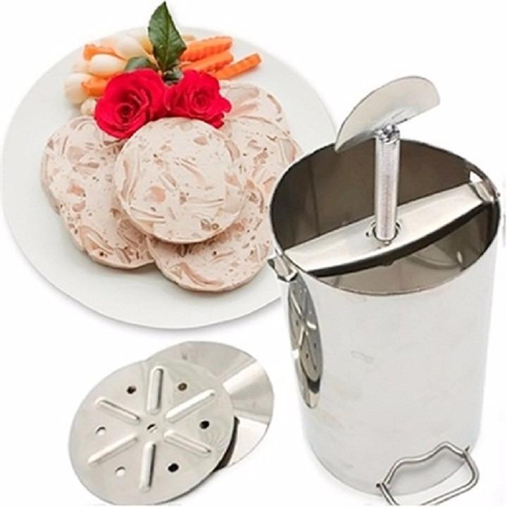 Khuôn làm giò inox loại 2kg, Khuôn làm giò 2 cân, Khuôn Làm Giò Thủ Giò Xào Inox 1Kg, Khuôn Giò Chả Dụng Cụ Làm Chả Lụa 2kg Nén Chặt Giò Ngon Dễ Sử Dụng Tiện Lợi