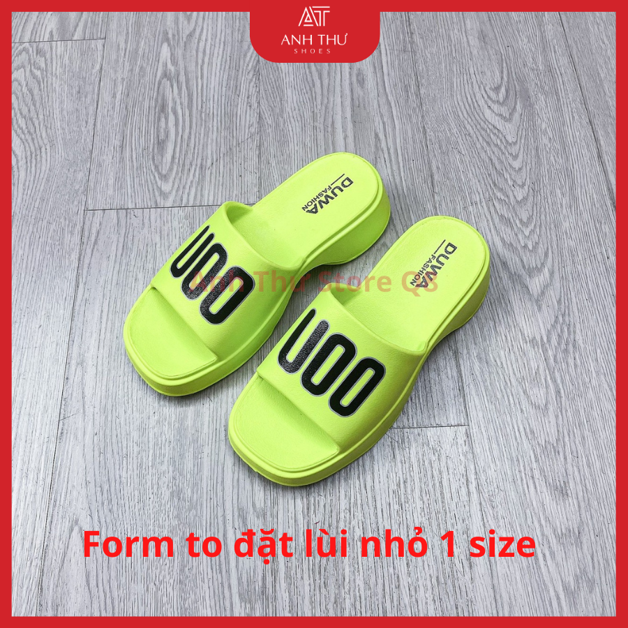 Dép nữ quai ngang đế xuồng cao 3cm chống trơn trượt chất liệu EVA nhẹ mềm mang êm chân phom dép to đặt lùi nhỏ lại 1 size màu Đen, Xanh, Kem, Hồng, Trắng size từ 36 đến 39