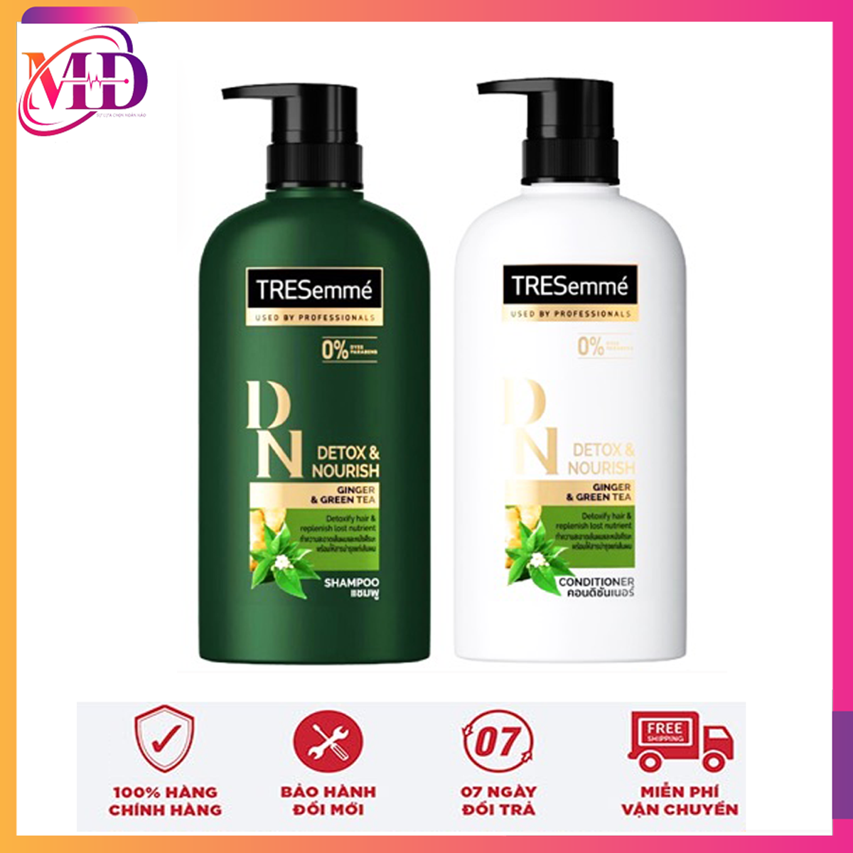 Bộ dầu gội + xả tresemme detox & nourish