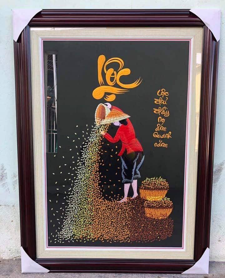 tranh thêu vi tính thành phẩm LỘC chưa khung 40x60