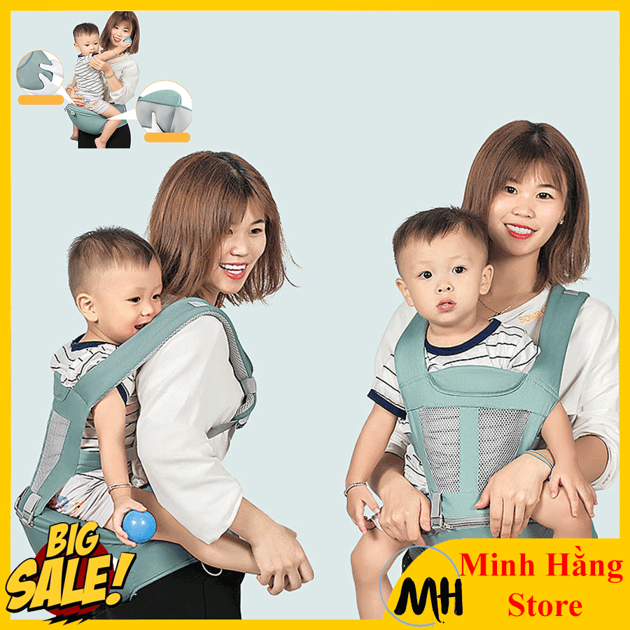 [Chọn Màu - CAM KẾT CHẤT LƯỢNG] Địu trẻ em có bệ ngồi cho em bé, đai điệu trẻ em 6 tư thế