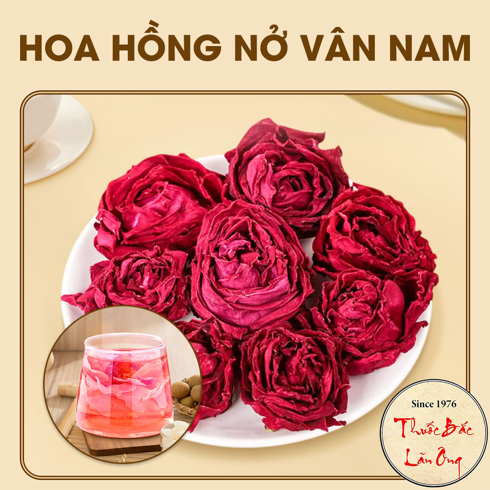Hoa hồng nở Vân Nam 500g, trà hoa hồng mặc hồng, bông nở to, thơm, đẹp, dùng pha trà táo đỏ, kỳ tử dưỡng nhan
