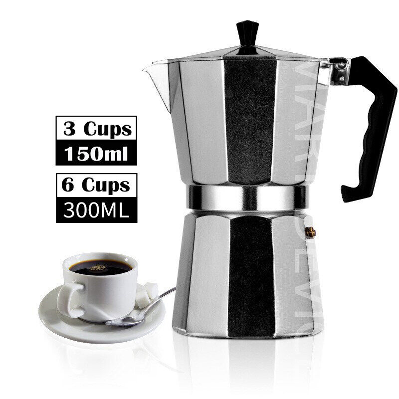 Ấm moka Ấm pha cà phê Ấm pha cà phê Mocha Nồi áp suất cho bình cà phê 3/6 cốc 300ml