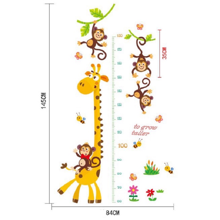 Decal đo chiều cao cho bé