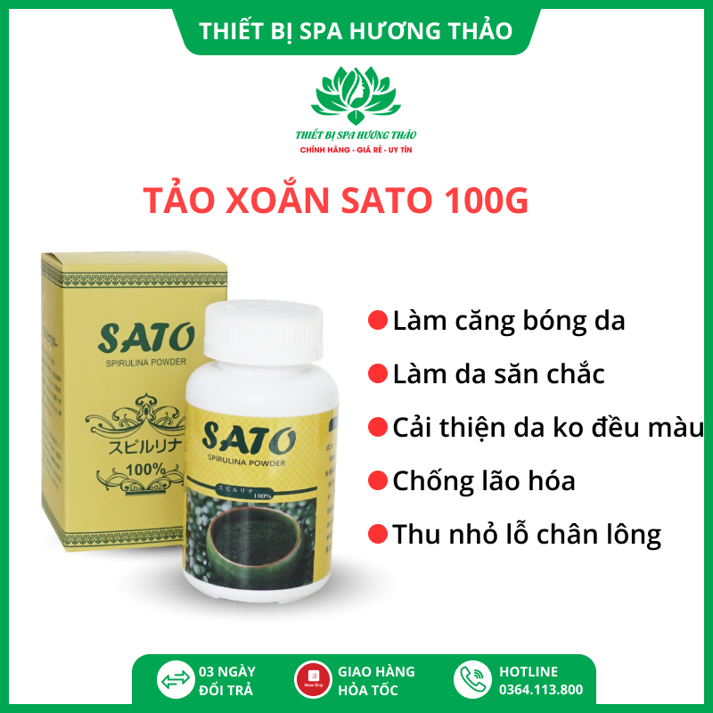Tảo xoắn SATO dạng bột, cấy nano trắng sáng