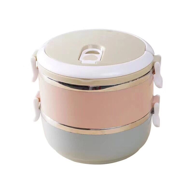 Hộp đựng cơm lúa mạch giữ nhiệt 2 tầng , camen ruột inox 2 tầng , cơm giữ nhiệt 2 tầng