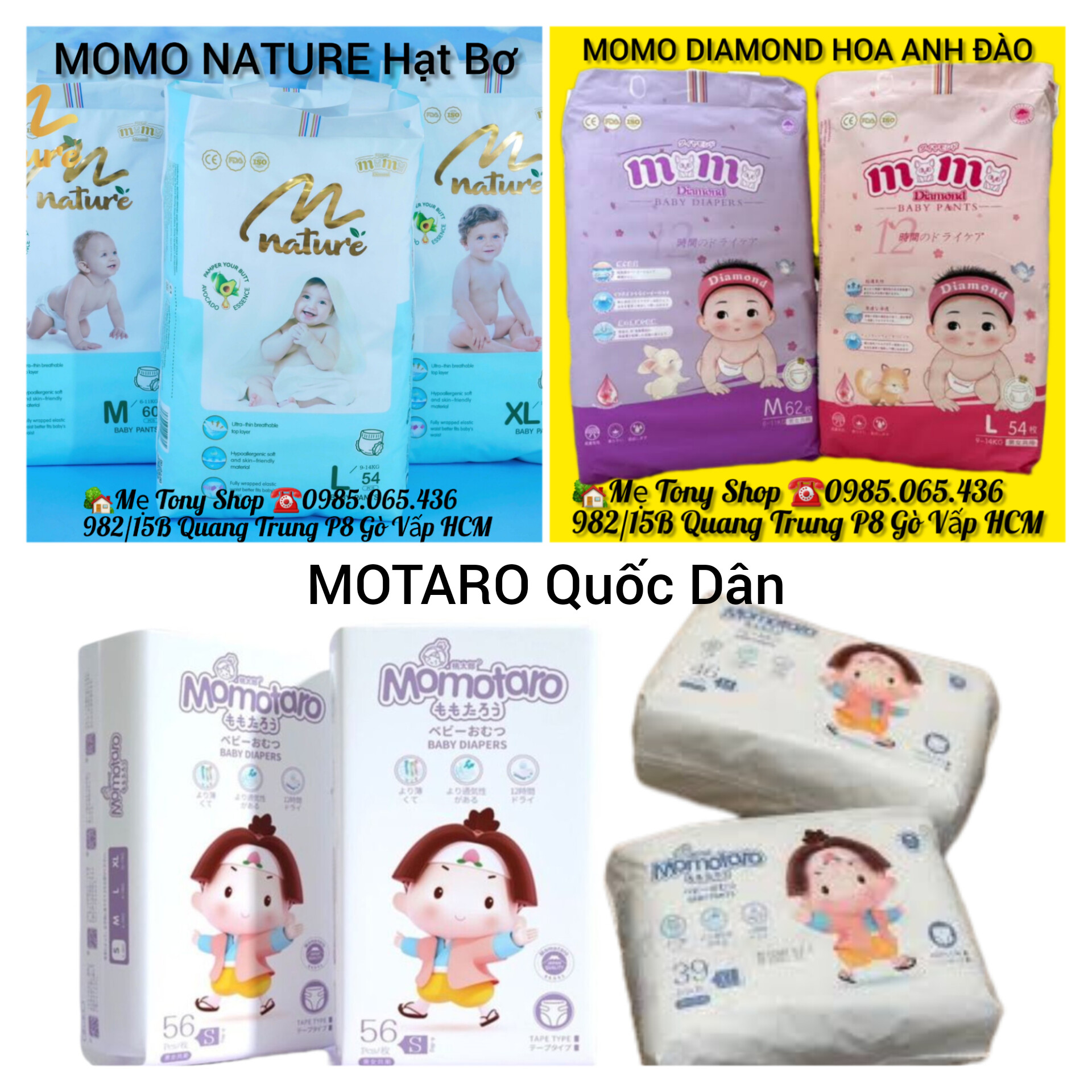 [Hoàn Tiền Nếu Không Ưng]Bỉm Tã Dán/Quần Momo Nature Hạt Bơ/Momo Diamond Anh Đào/Momotaro Quốc Dân (Đủ Size-Chính Hãng)