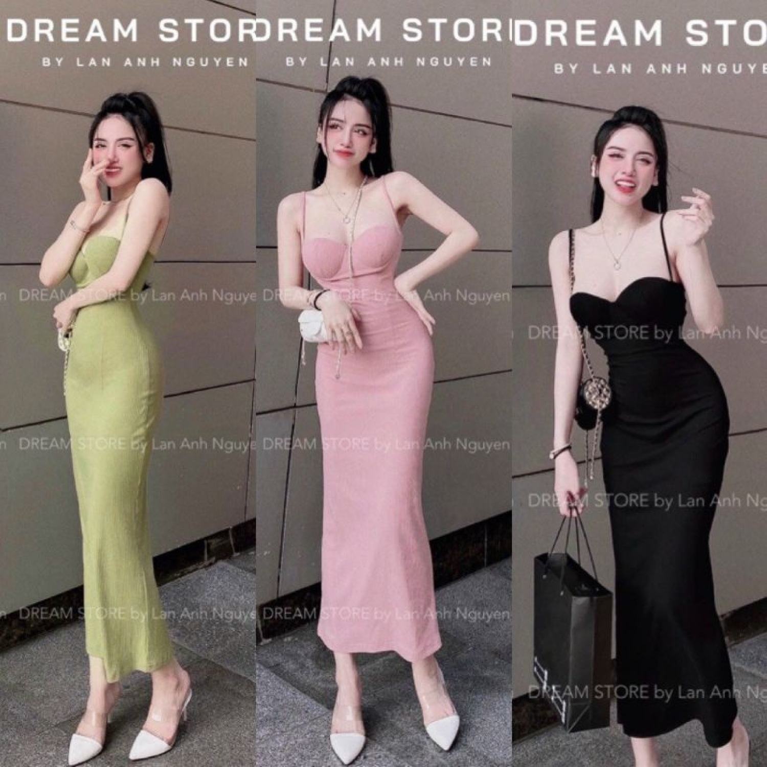 Đầm thun hai dây cúp ngực dáng dài maxi ôm body sexy
