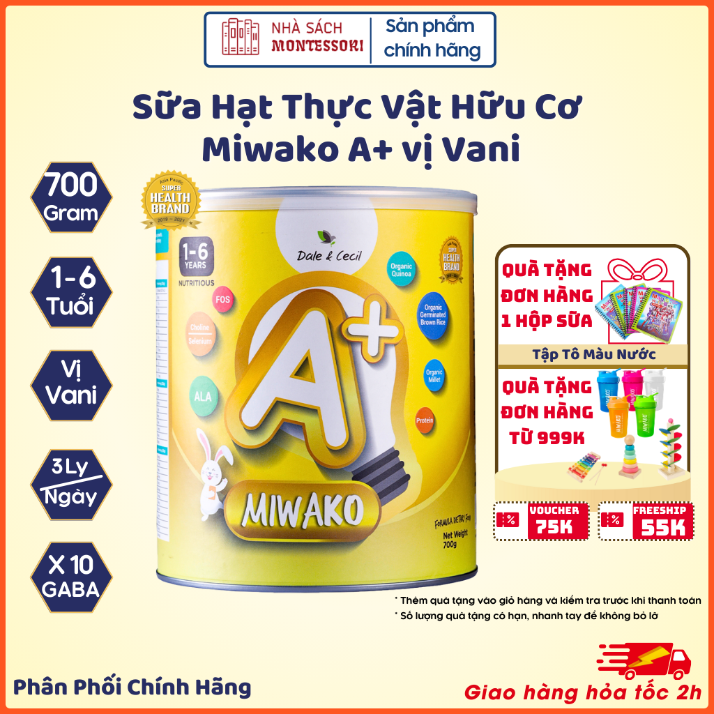 Formula milk plant seed organic Miwako A + (700g x 1 box) - Miwako Vietnam - Montessori shop