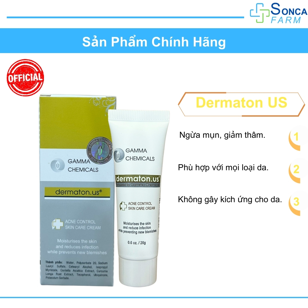 Kem mụn gamma chemical dermaton us 20g giảm mụn, dịu da