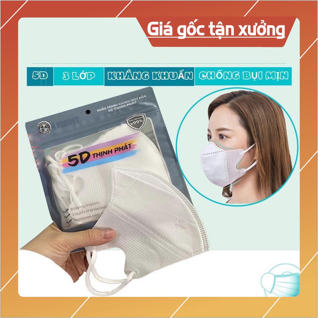 [Set 100 chiếc] Khẩu Trang 5D 3 lớp Kháng khuẩn Ôm gọn mặt Không kích ứng Không đau tai (Màu ngẫu nhiên)