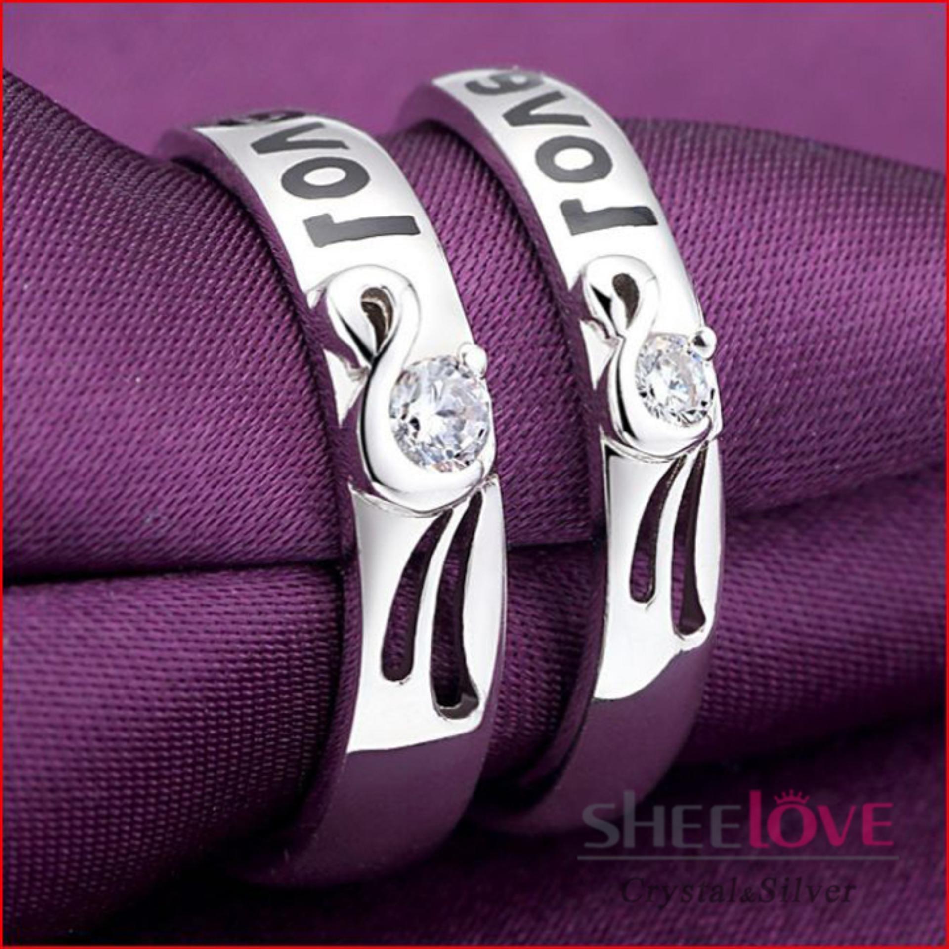 Nhẫn cặp nhẫn đôi love tình yêu lãng mạn thời trang hàn quốc Q005