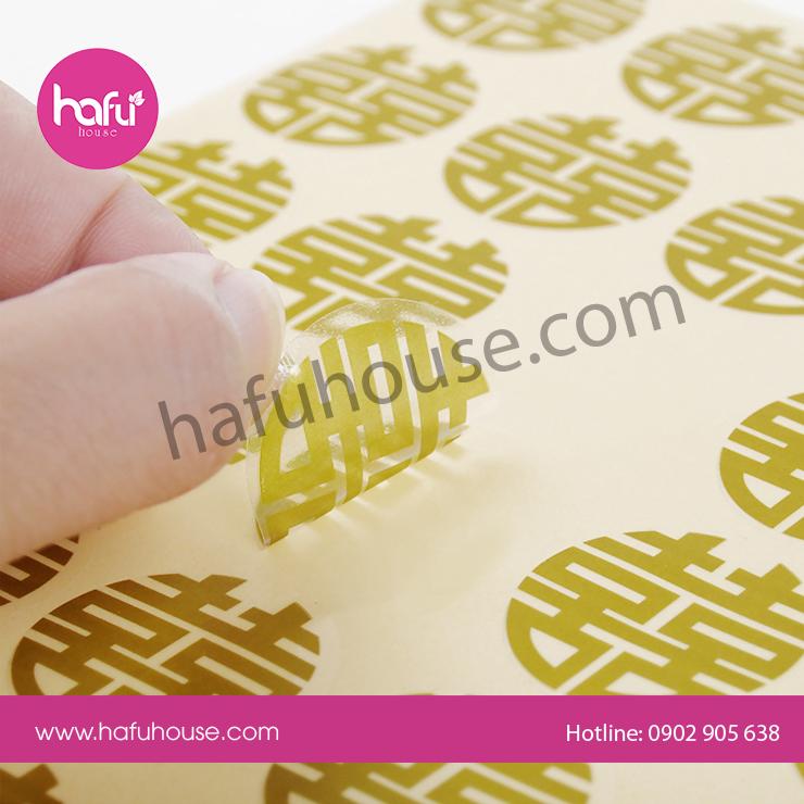 DECAL 35 CHỮ HỶ VÀNG ĐỎ DÁN TRÁI CÂY MÂM QUẢ ĐÁM CƯỚI M5 HAFU HOUSE