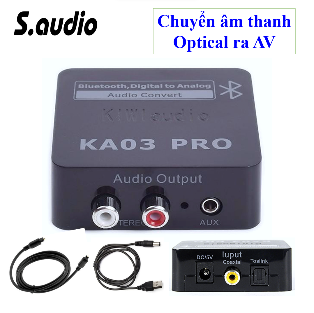 Bộ Chuyển Âm Thanh Optical ra Analog Kiwi KA03 Pro - Tích hợp Bluetooth - Hàng Chính hãng