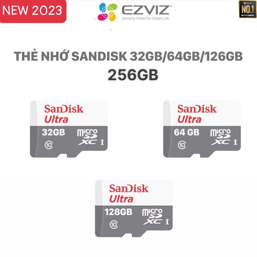 Thẻ nhớ Sandisk 256GB / 128GB / 64GB / 32GB loại xịn chuyên dụng lắp camera Bảo hành 24 Tháng