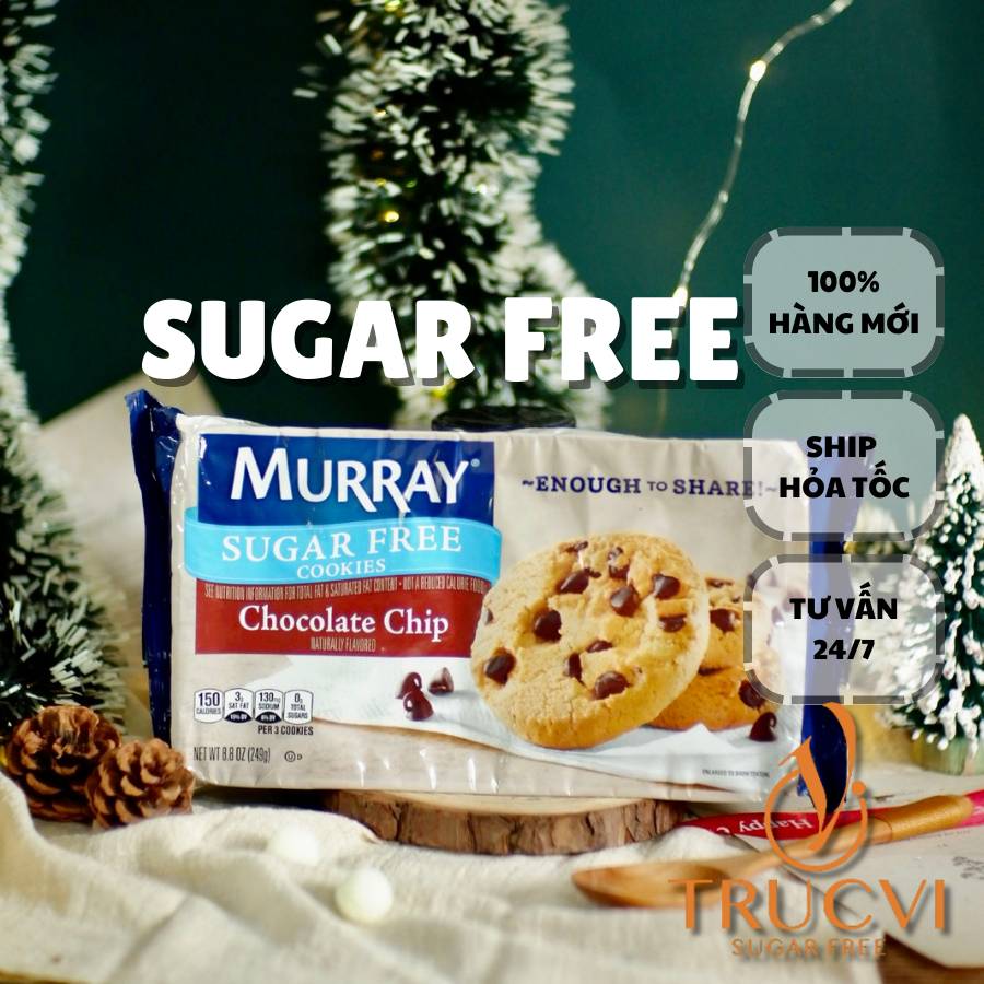 Bánh cookies chocolate chip không đường Murray ăn kiêng đường, eat clean