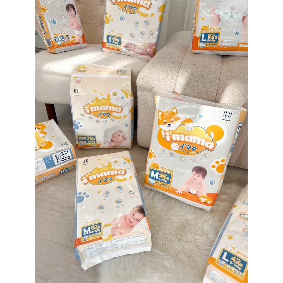 Bỉm imama Nội Địa Nhật Bản Dán Quần siêu thấm hút NB78/S68/M52/L42 M58/L52/XL50/XXL36 -Bỉm imama chí