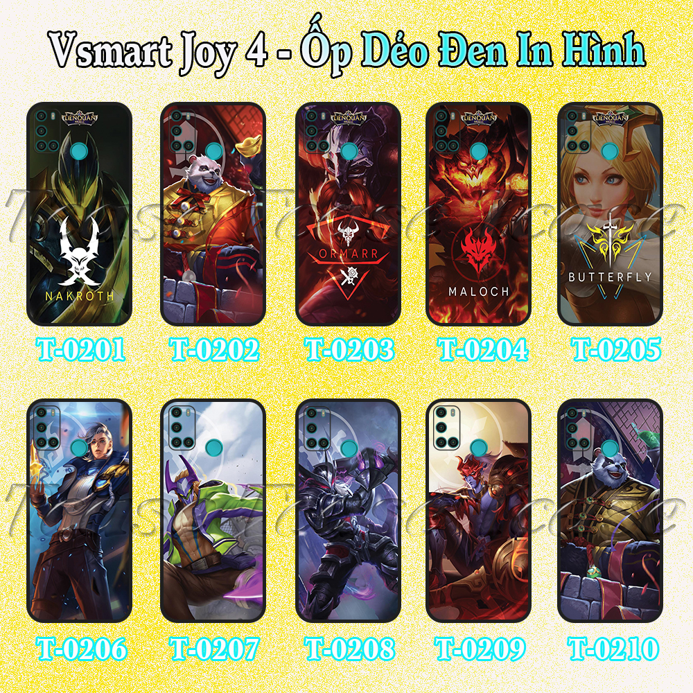 [HCM]Ốp lưng Vsmart Joy 4 - Ốp dẻo đen in hình Game Liên Quân ngầu