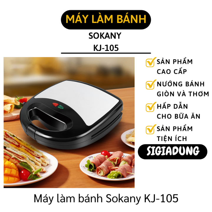 Máy làm bánh hotdog Sokany KJ-105- Máy nướng bánh tại nhà tiện lợi - Máy làm bánh