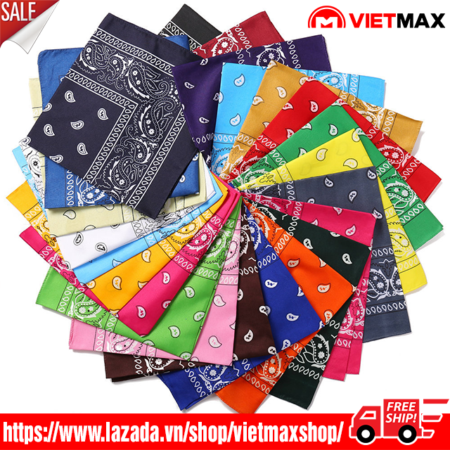 Khăn Turban Vuông Hiphop Họa Tiết Đa Năng Nam Nữ 55x55 cm