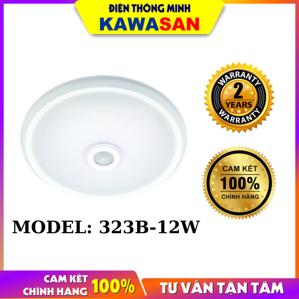 Đèn ốp trần, ốp tường, có cảm ứng tự tắt mở đèn khi có người Kawasan  323B 12W/16W