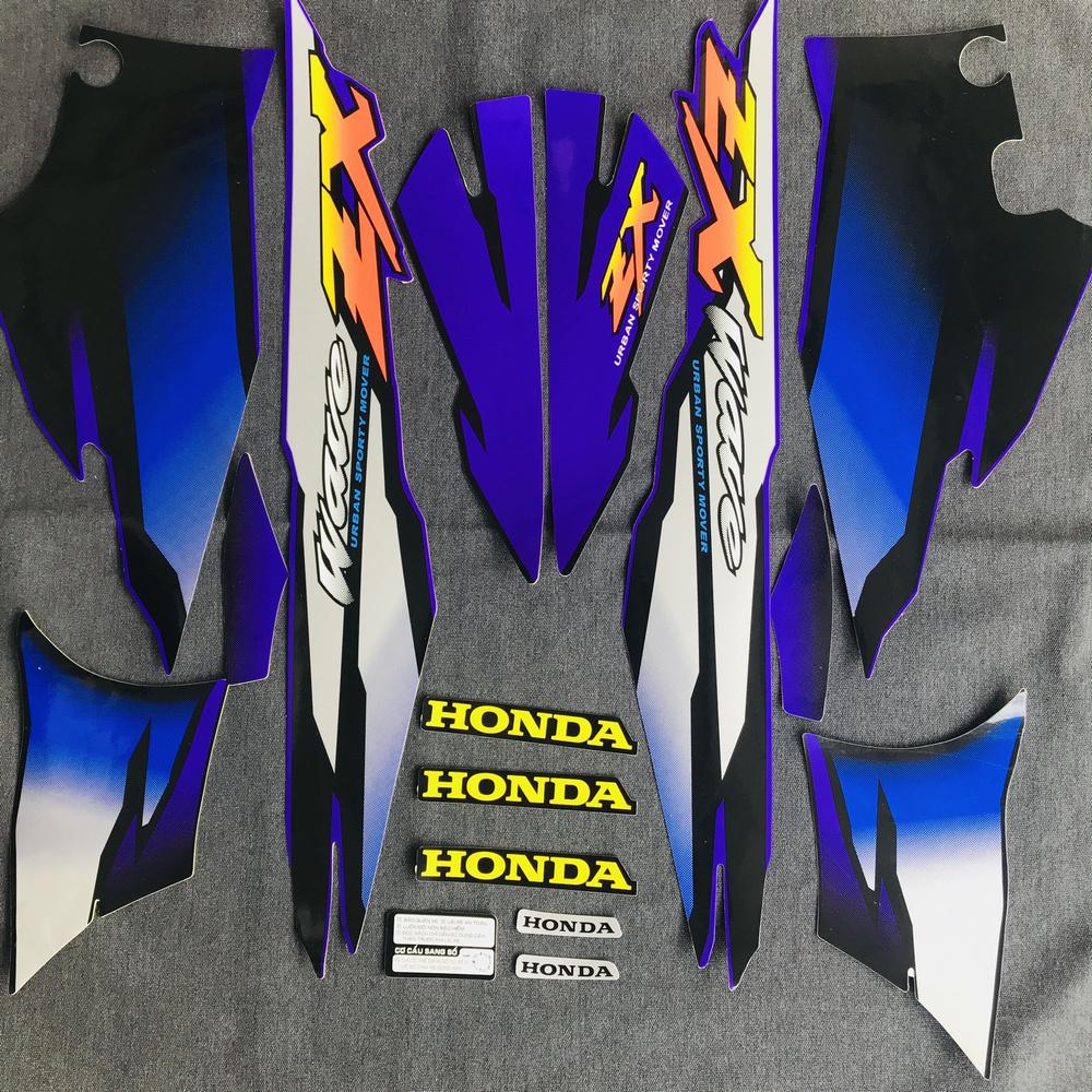 [HCM][HOT] BỘ TEM XE MÁY TEM 3 LỚP TEM RỜI DÀNH CHO XE WAVE ZX 2005 MẪU MỚI ( MÀU ĐEN XANH DƯƠNG )