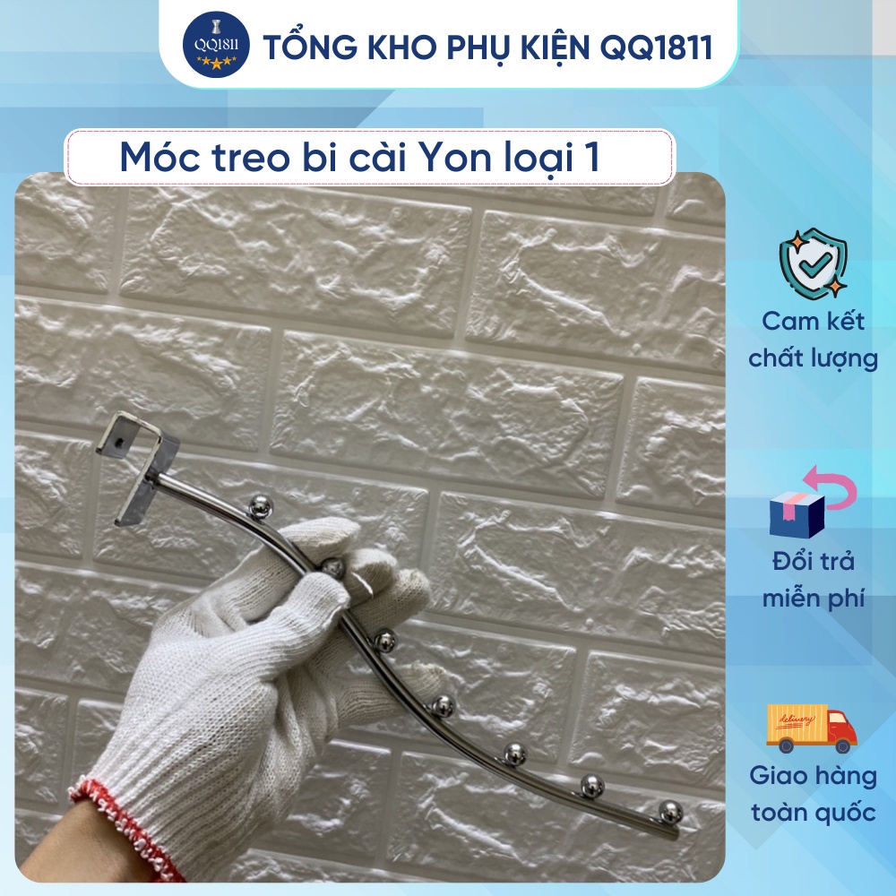 Móc bi inox treo quần áo LOẠI TO Móc treo thanh inox, bi cài hàng loại 1 xịn , lưới và móc treo, phụ kiện móc treo, móc cài lưới