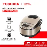 Nồi cơm điện tử 1.8 Lít Toshiba RC-18DR3PV(G) - Công nghệ nhiệt 3D tỏa đều - Chống dính Binchotan - 11 chế độ nấu
