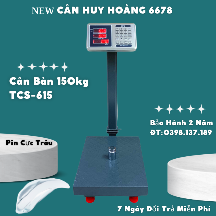 Cân điện tử tính tiền cân bàn TCS - 615 được dùng để cân nông sản,
